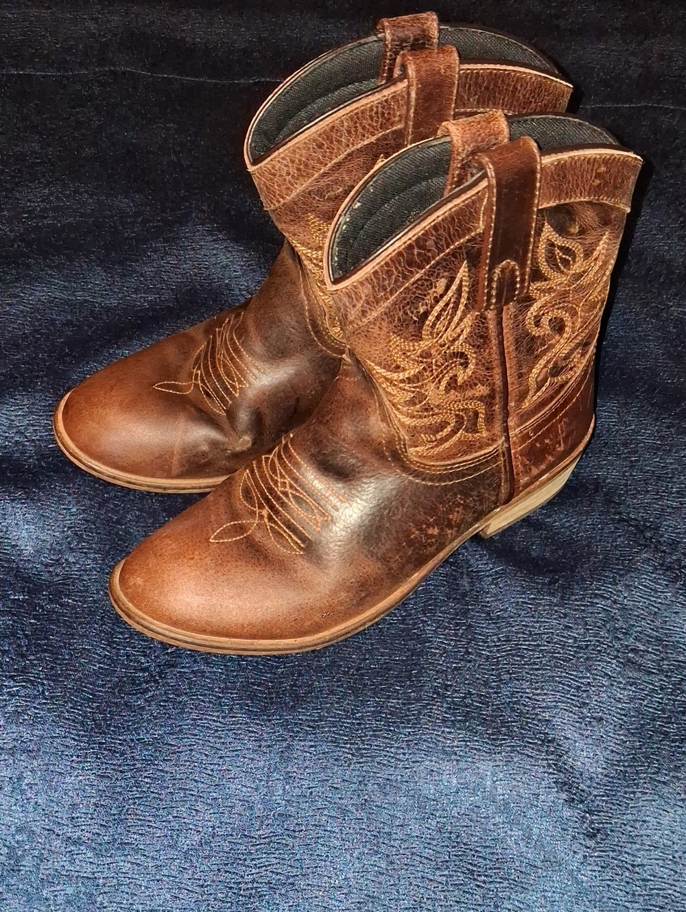 Dingo Brown Embroidered Short Western Ankle Boots